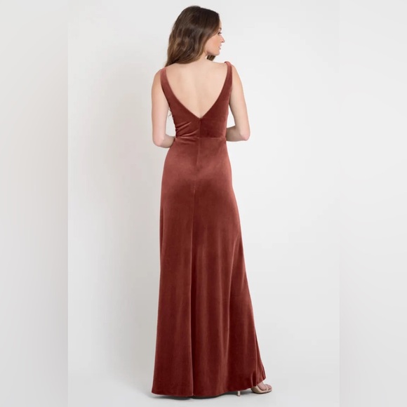 JENNY YOO DEVON DRESS VELVET- ENGLISH ROSE, SIZE:4 - Picture 2 of 6